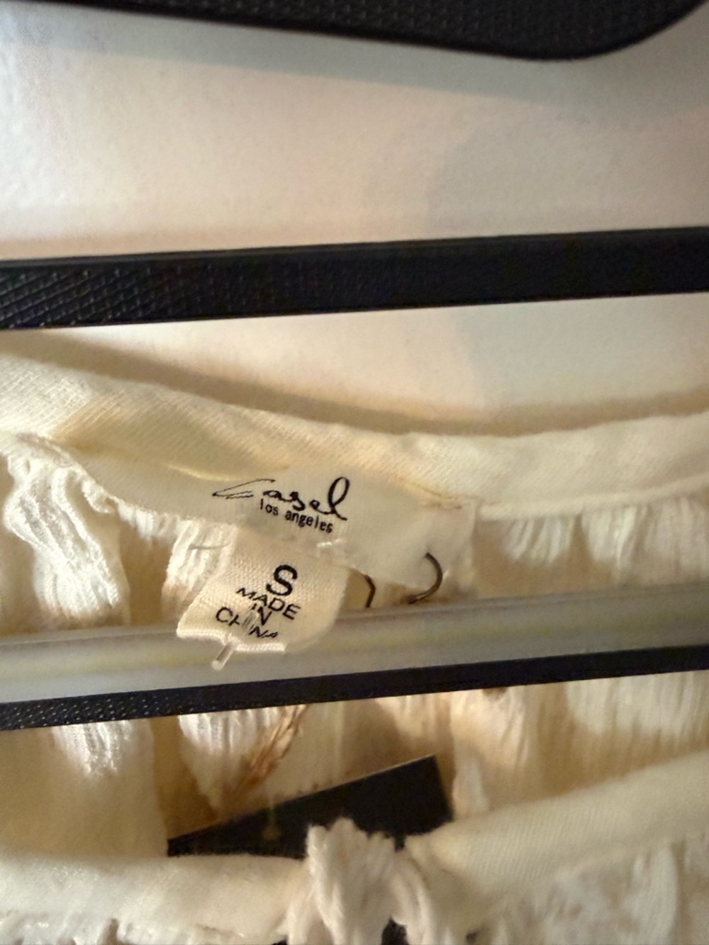 easel Ivory Fringed Peasant Top - Picture 4 of 7